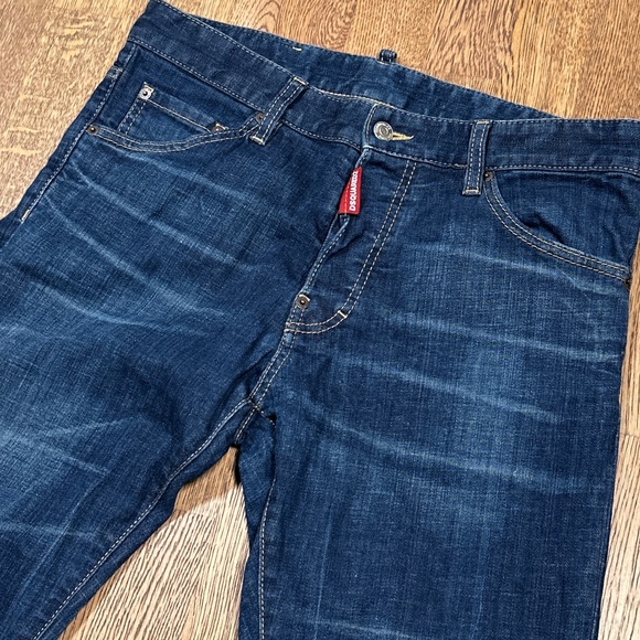 DSQUARED2 Cool Guy Slim Fit Blue Streaked Denim Jeans Mens IT 48 US 33 - Picture 3 of 11